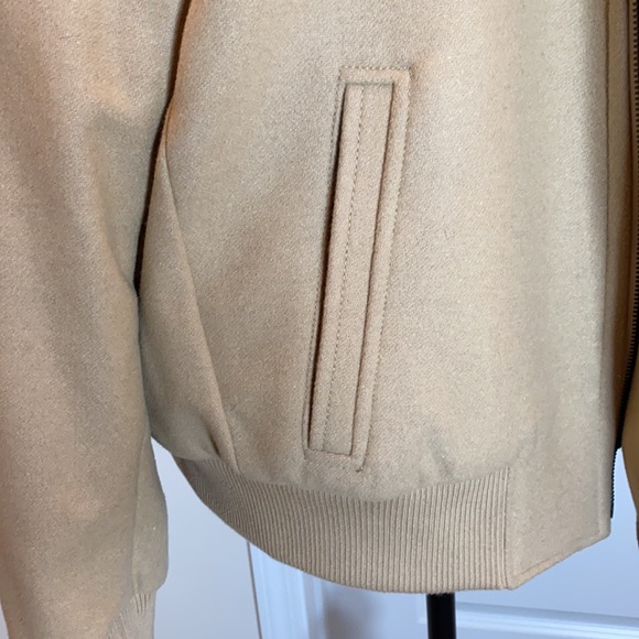 Banana Republic Italian Wool Blend Bomber Jacket w Removable Faux Fur Collar - Picture 7 of 9